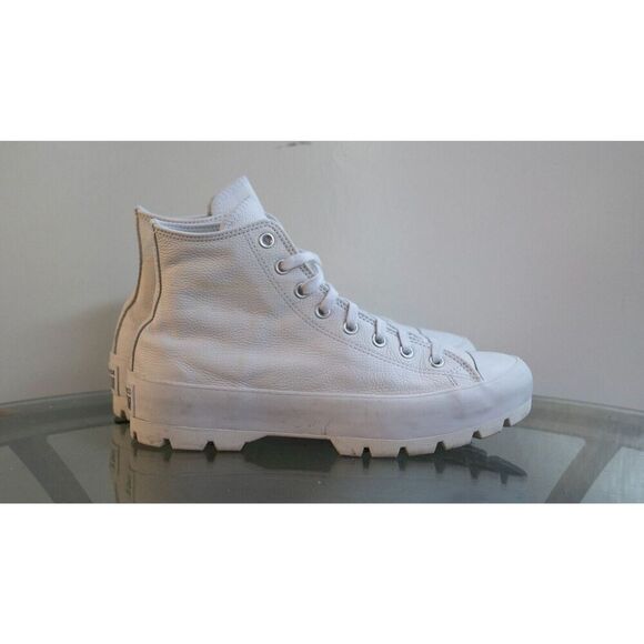 Converse High Top Lugged Platform Shoes White Leather 567165C